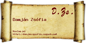 Damján Zsófia névjegykártya