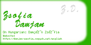 zsofia damjan business card